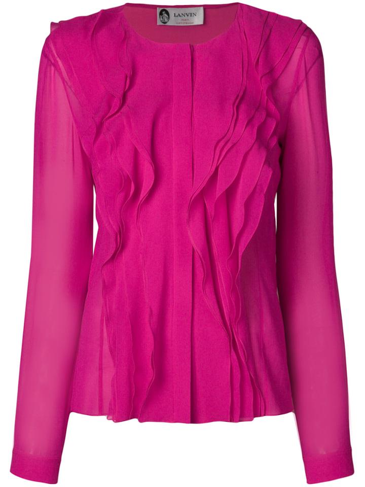 Lanvin Ruffle Detail Blouse - Pink & Purple