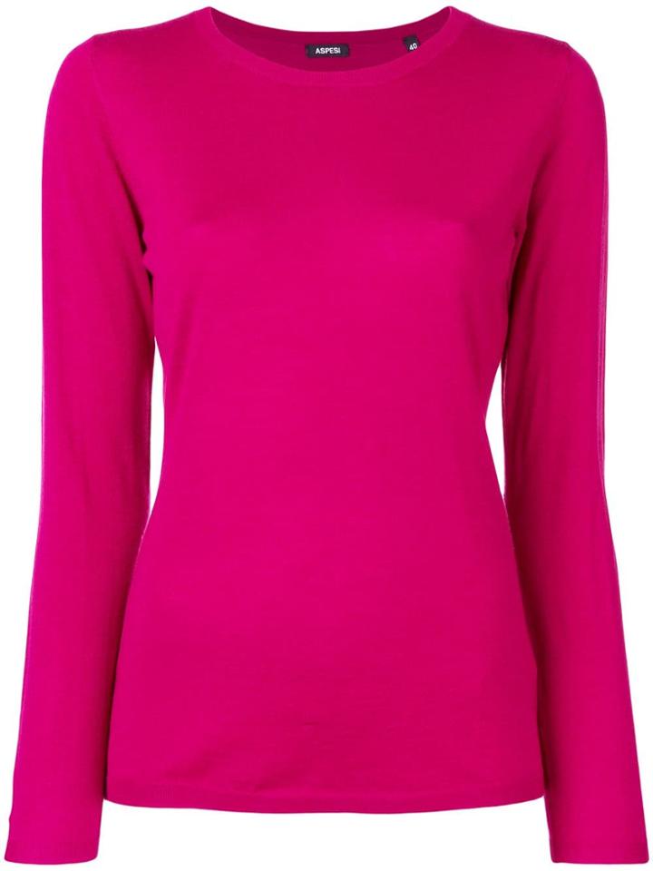 Aspesi Round Neck Sweater - Pink & Purple