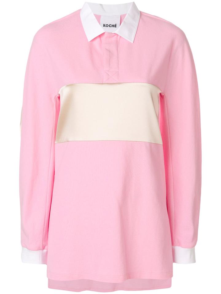 Koché Polo Style Top - Pink & Purple