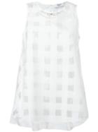 Blugirl - Sheer Square-cut Blouse - Women - Polyester - 40, White, Polyester