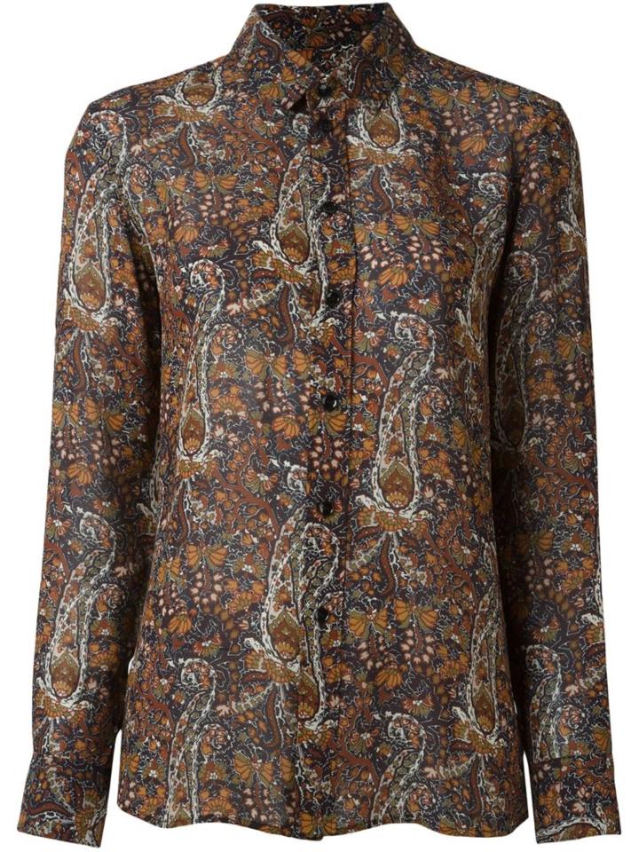Saint Laurent Paisley Print Shirt, Women's, Size: 38, Viscose