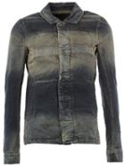 Rick Owens Drkshdw Bleached Denim Jacket, Men's, Size: Xs, Blue, Cotton