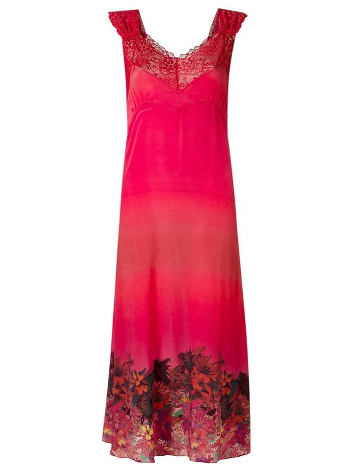 Amir Slama Lace Detail Dress - Pink & Purple