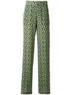 Etro Floral Print Flared Trousers - Green