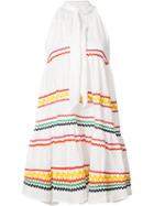 Lisa Marie Fernandez Striped Ruffled Dress, Women's, Size: Ii, White, Cotton