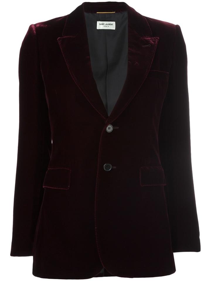 Saint Laurent 'angie' Velvet Blazer - Red