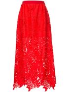 Msgm Cut-out Detail Embroidered Skirt
