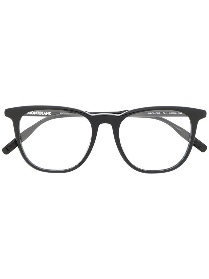 Montblanc Established Square Frame Glasses - Black