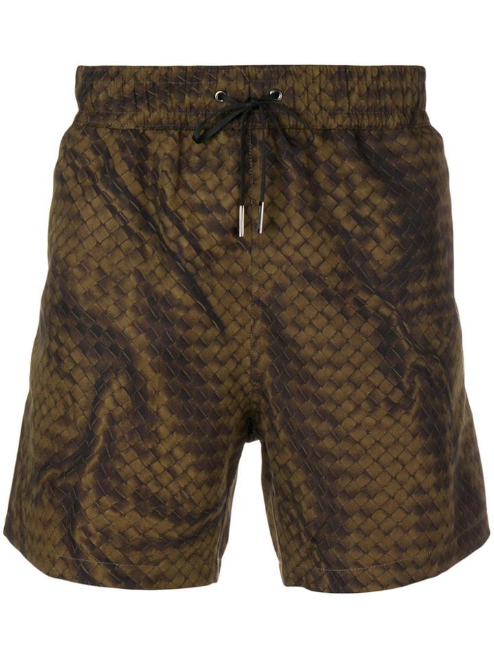 Bottega Veneta Intrecciato Swim Shorts - Green