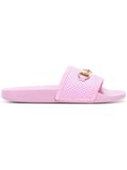 Gucci Horsebit Perforated Sliders - Pink