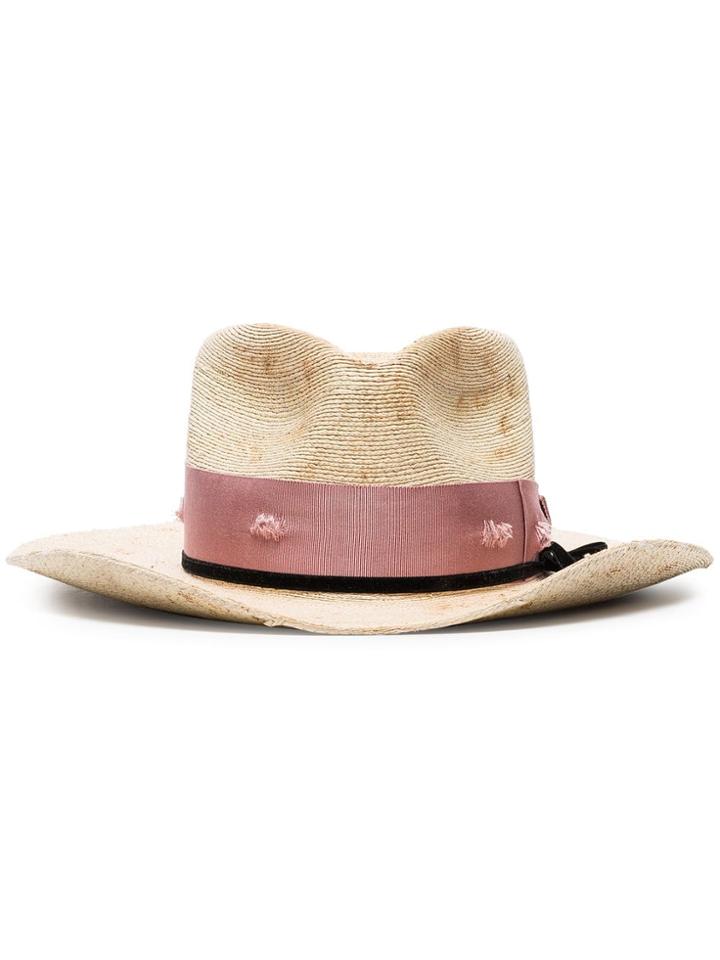 Nick Fouquet Neutral Machette Bow Embellished Straw Hat - Neutrals