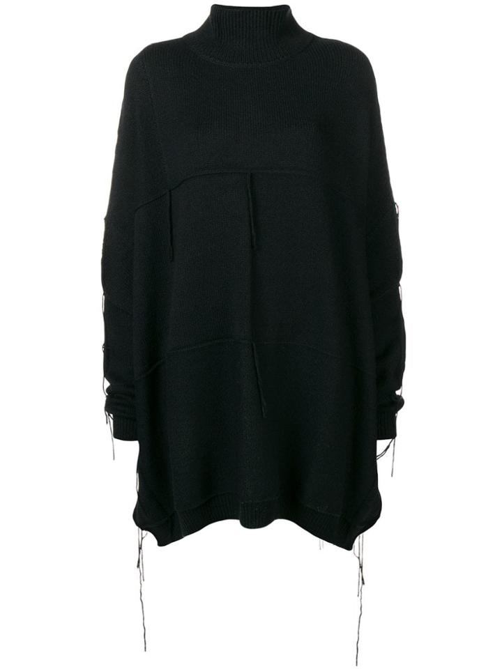 Dusan Roll-neck Oversized Sweater - Black