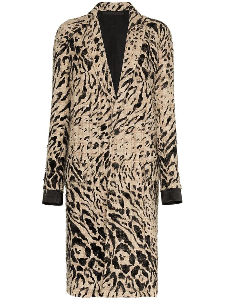 Haider Ackermann Animal Print Wool Coat - Black