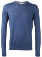 Brunello Cucinelli Crew Neck Jumper, Men's, Size: 50, Blue, Cashmere/wool