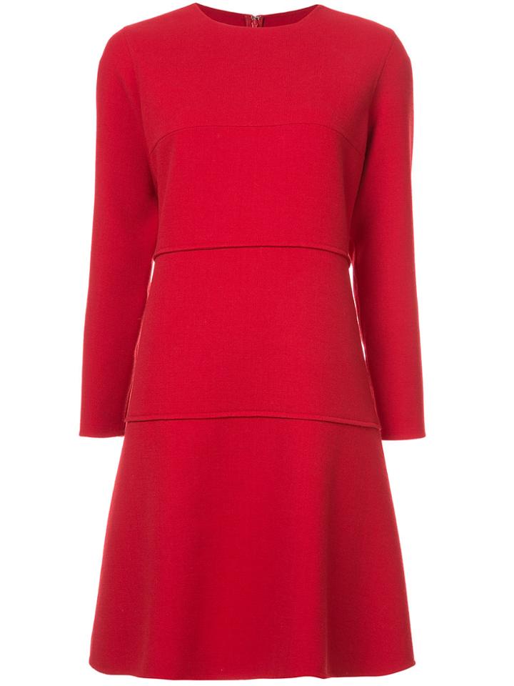 Oscar De La Renta Drop Waist Dress - Red