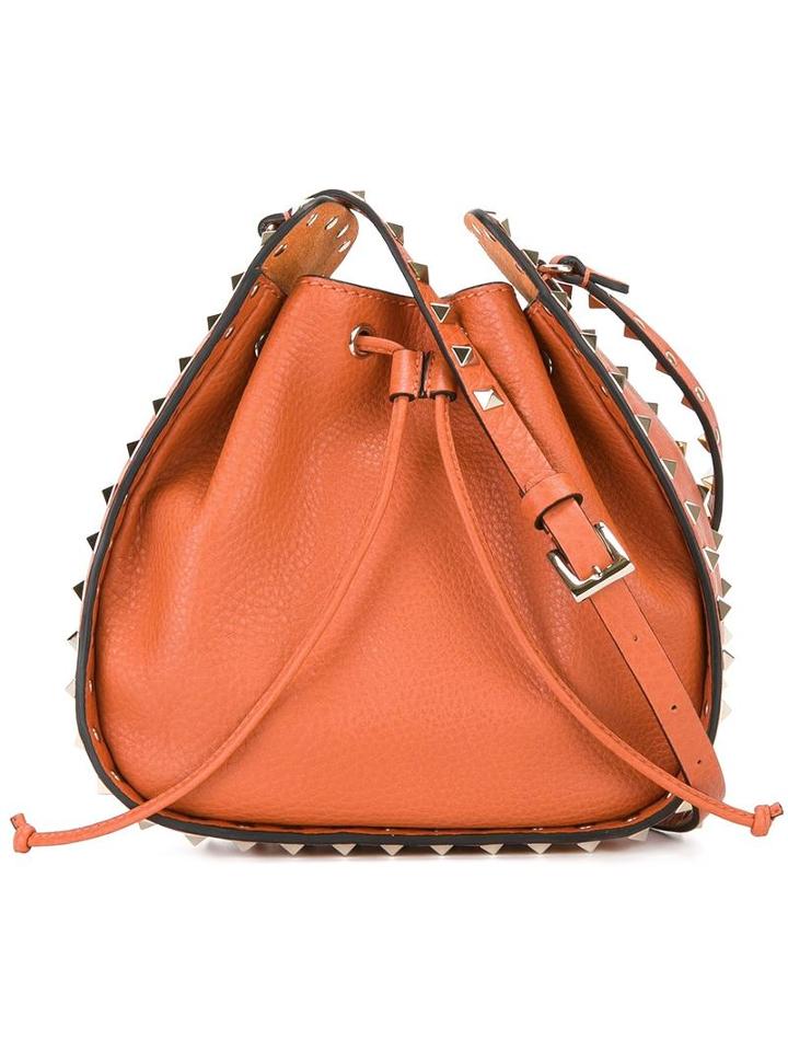 Valentino Valentino Garavani Rockstud Bucket Shoulder Bag, Women's, Yellow/orange