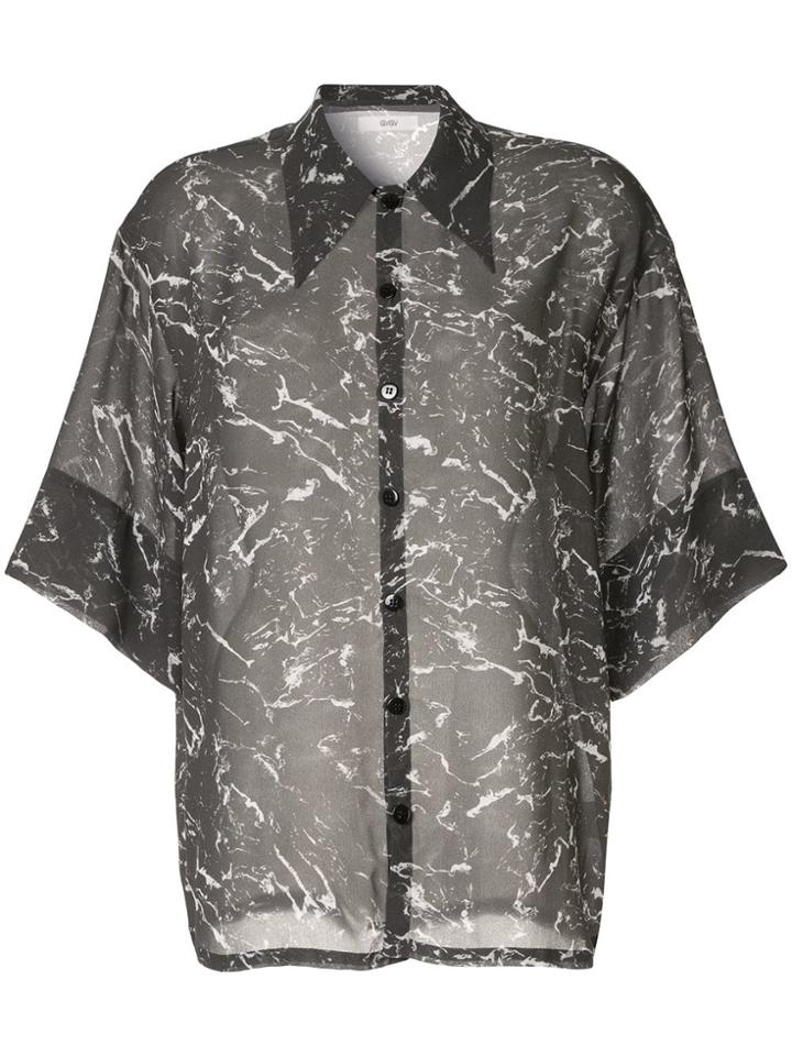 G.v.g.v. Marble Chiffon Blouse - Grey
