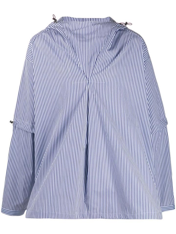 Juun.j Striped Oversized Hoodie - Blue