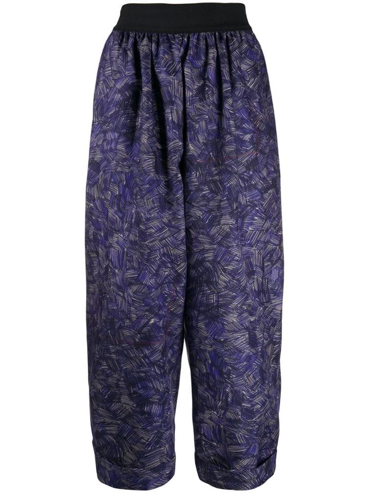 Rohka Stroke Print Trousers - Blue