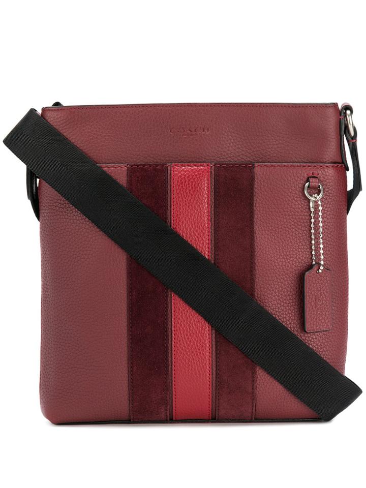 Coach Striped Shoulder Bag - Red
