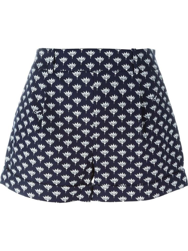 Diane Von Furstenberg Peace Palm Wide Leg Short Shorts