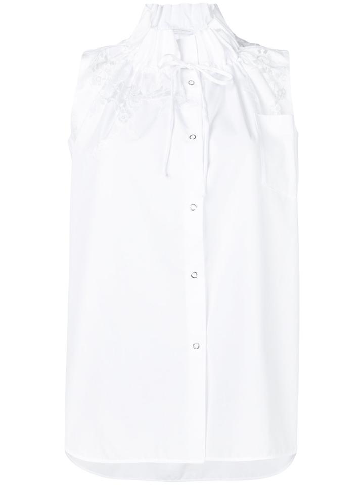 Ermanno Scervino Drawstring Standing Neck Blouse - White