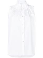 Ermanno Scervino Drawstring Standing Neck Blouse - White