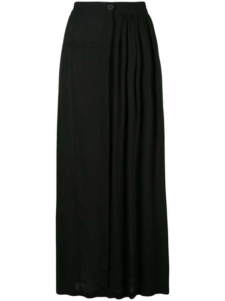 Ann Demeulemeester Gathered Front Straight Skirt, Women's, Size: 34, Black, Rayon