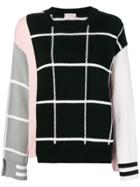 Mrz Colour-block Check Sweater - Black