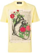 Dsquared2 Heart Print T-shirt - Yellow