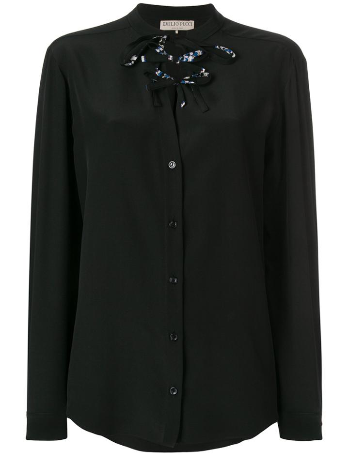 Emilio Pucci Lace-up Blouse - Black