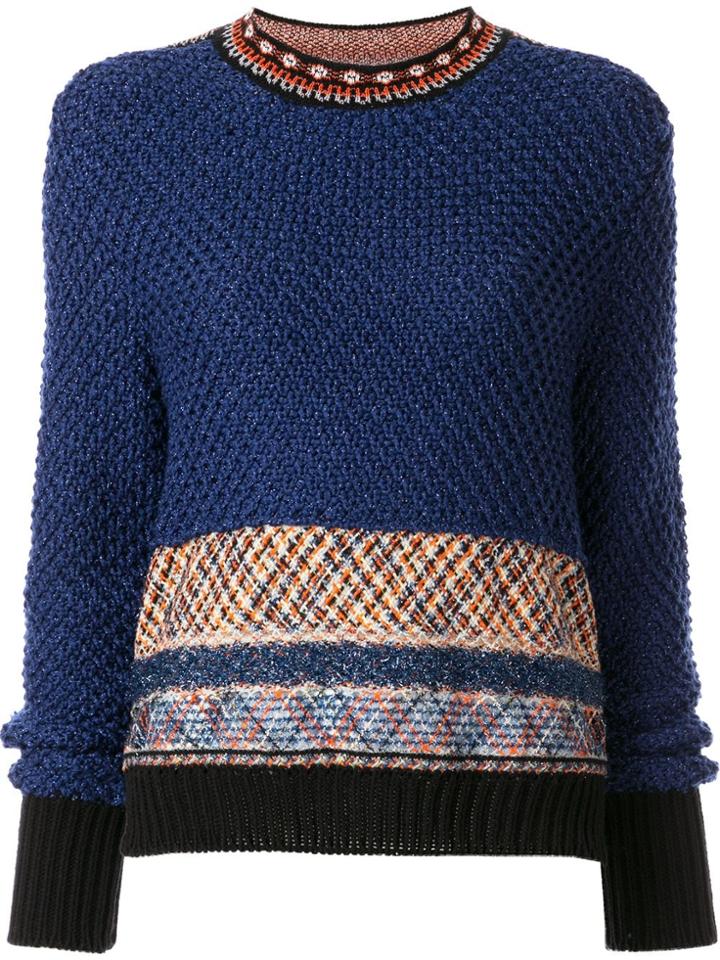 Mame Geometric Pattern Jumper - Blue