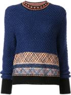 Mame Geometric Pattern Jumper - Blue