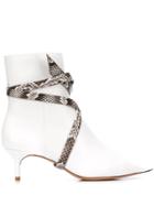 Alexandre Birman Kittie Python Wrap Boots - White