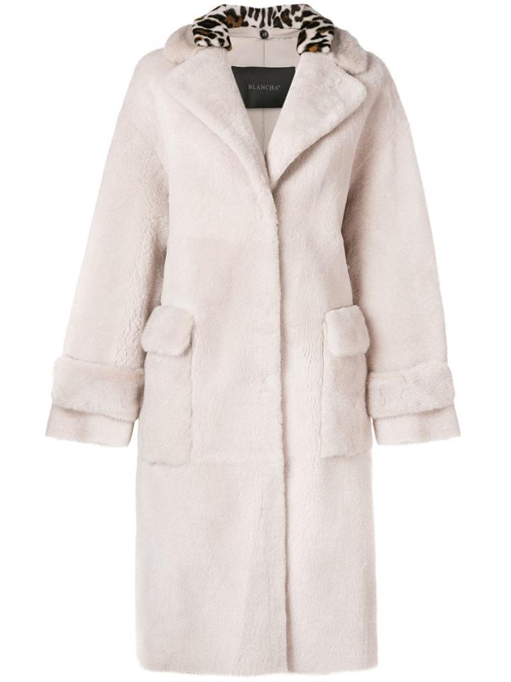 Blancha Oversized Leopard Print Coat - Nude & Neutrals