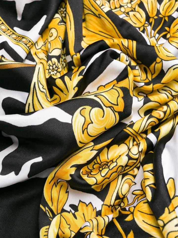 Versace Barocco Print Long Skirt - Black