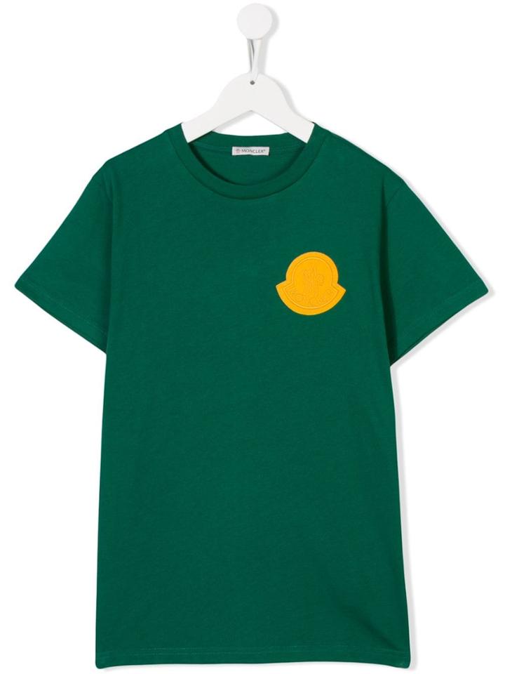 Moncler Kids Teen Logo Patch T-shirt - Green