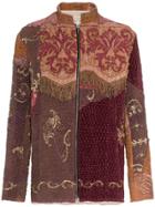 By Walid Embroidered Panel Silk Jacket - Purple