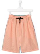 Natasha Zinko Kids Teen Duo Check Shorts - Green