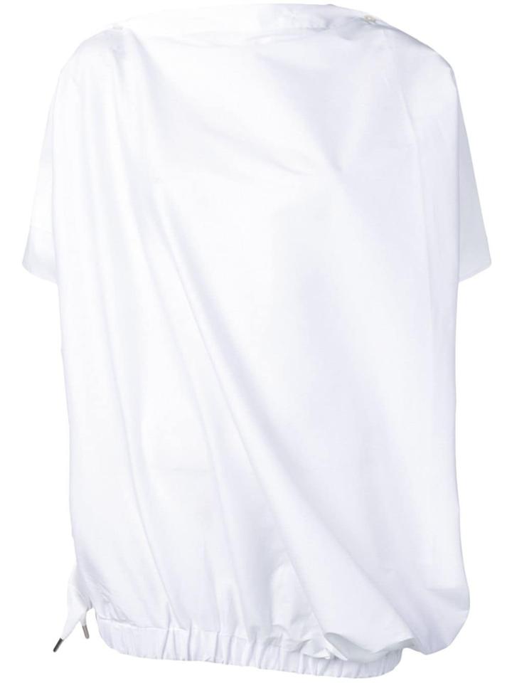 Balossa White Shirt Asymmetric Oversized Top