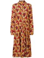 Prada Floral Print Midi Dress - Neutrals