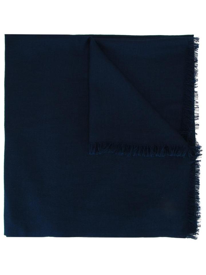 Cruciani Raw Edge Scarf, Women's, Blue, Cashmere/silk