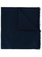 Cruciani Raw Edge Scarf, Women's, Blue, Cashmere/silk