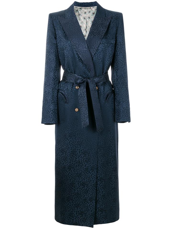 Blazé Milano Tonal Print Double-breasted Coat - Blue