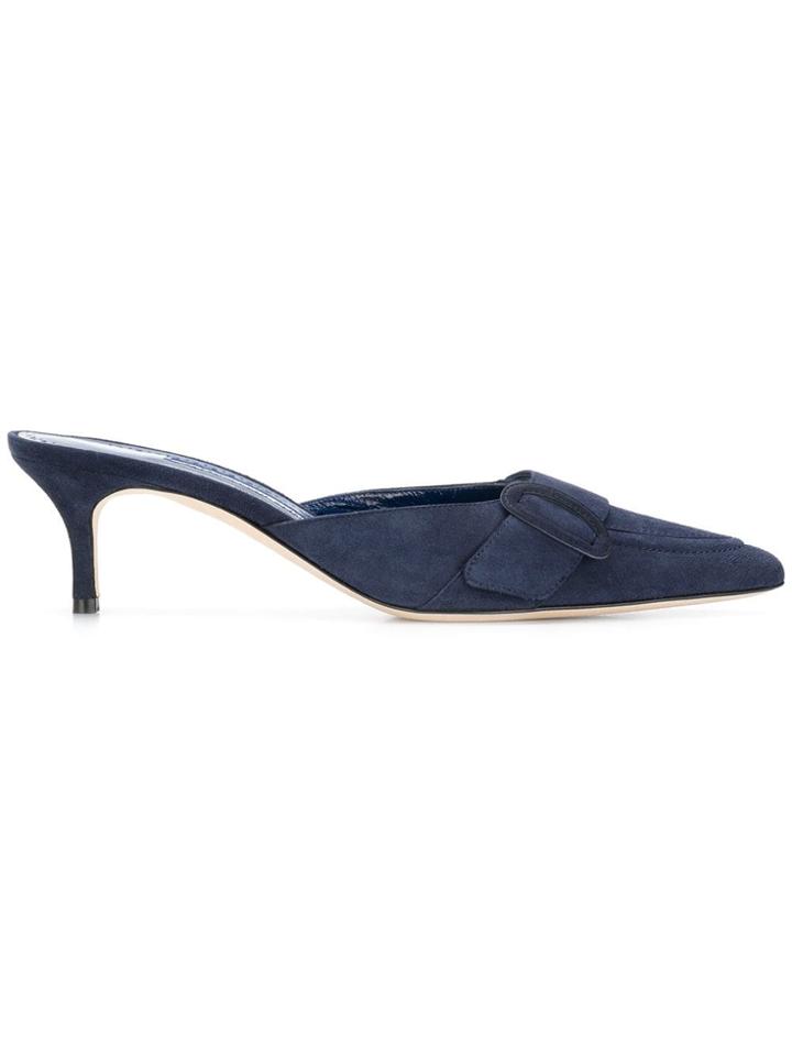 Manolo Blahnik Arale Mules - Blue