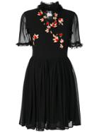 Blugirl Embroidered Ruffle Dress - Black