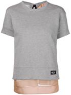 No21 Short Sleeve Knit T-shirt, Women's, Size: 44, Grey, Cotton/acetate/silk