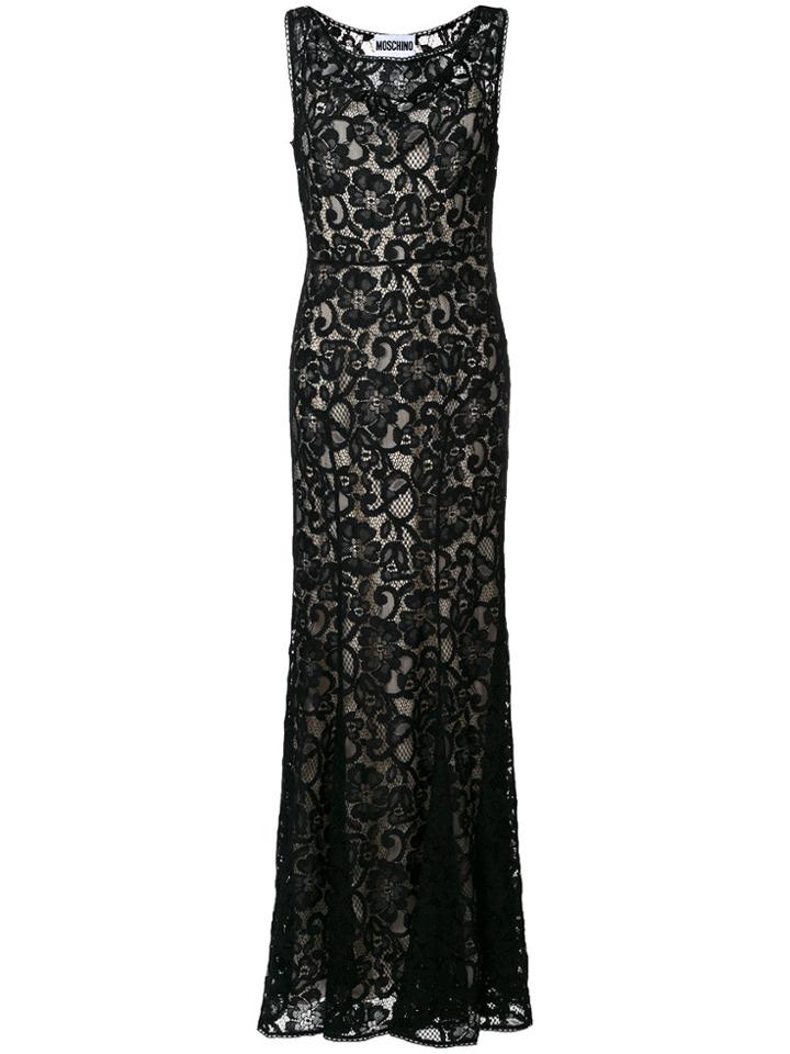 Moschino Lace Overlay Dress - Black