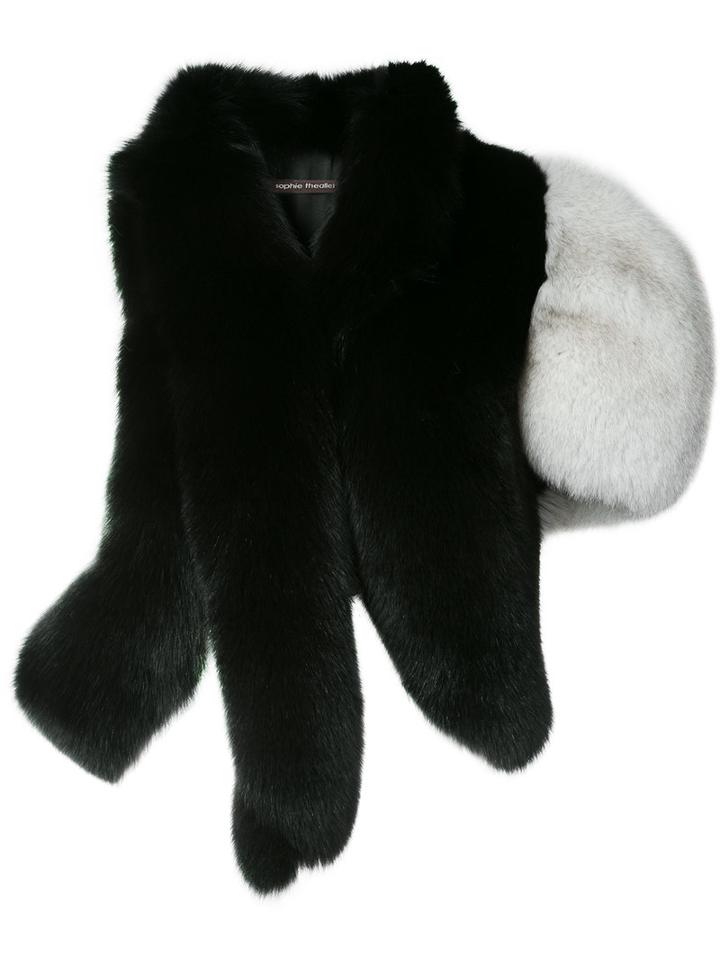Sophie Theallet Single Sleeve Asymmetric Jacket, Women's, Black, Silk/fox Fur