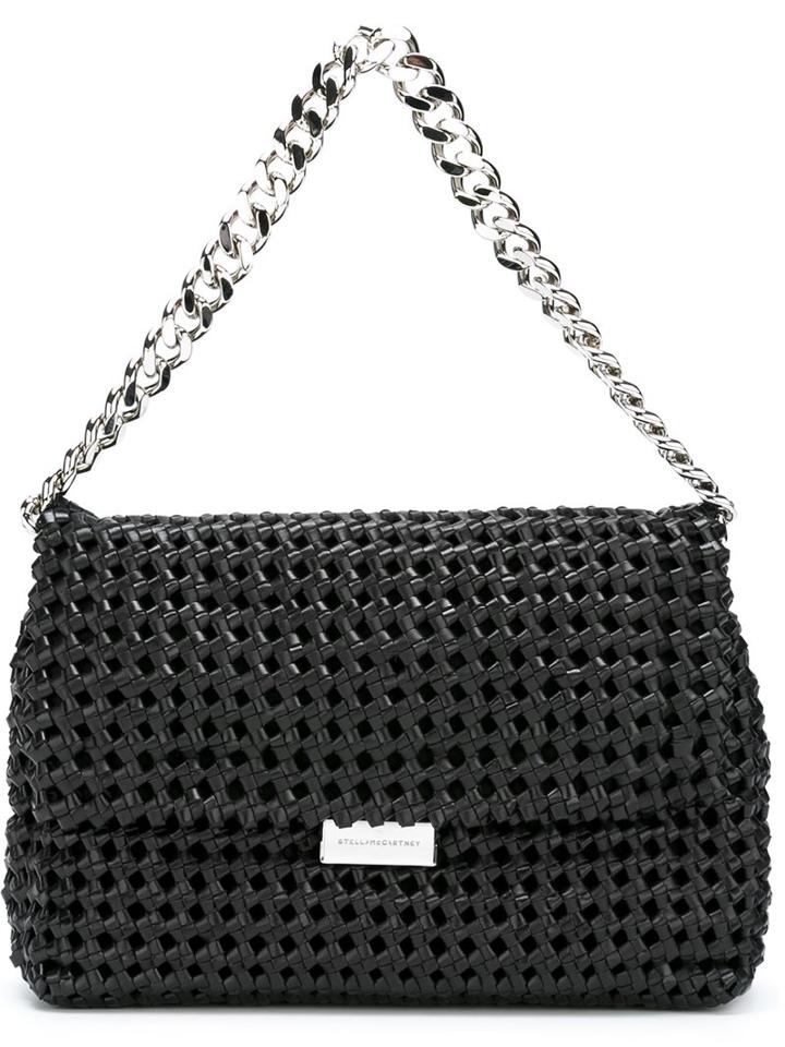 Stella Mccartney 'becks' Weaved Shoulder Bag, Women's, Black